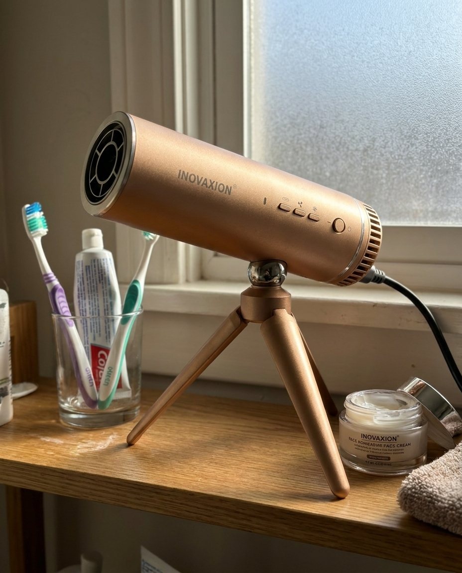 Éole sur le meuble de la salle de bain